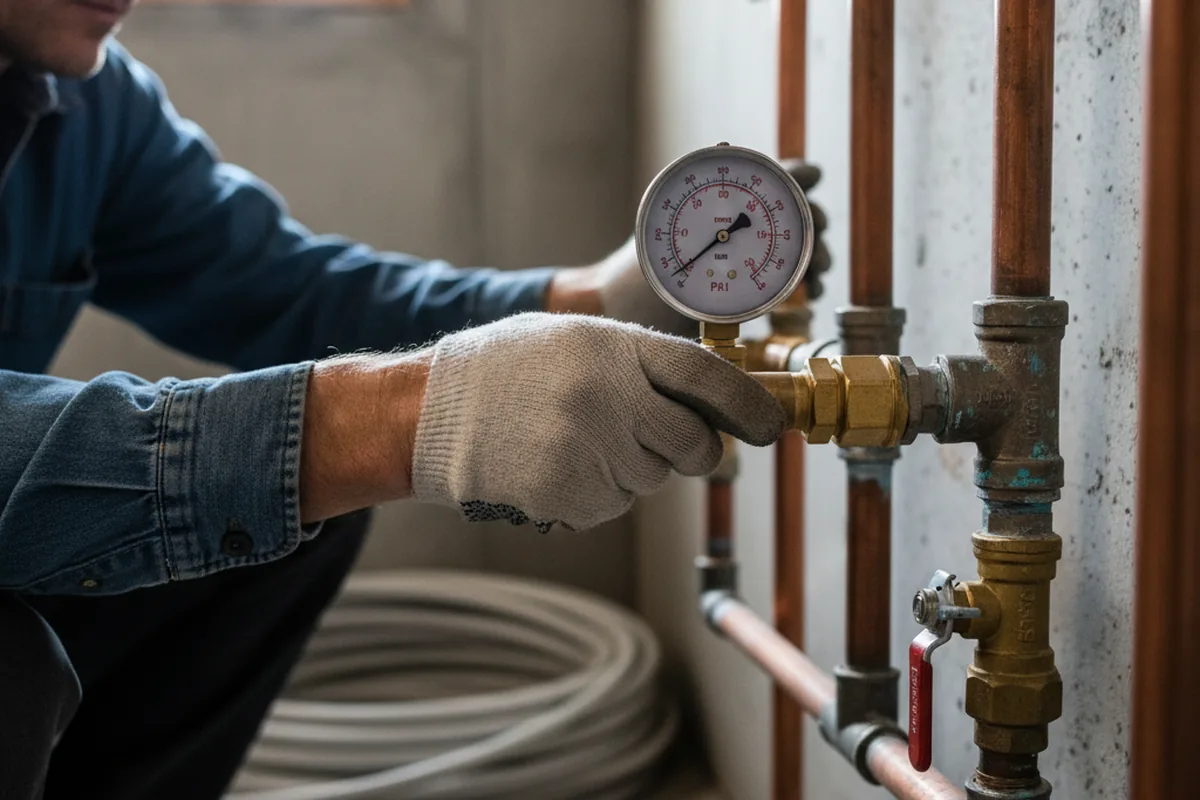 Pressure testing a repaired line during Water Line Repair in South Jordan